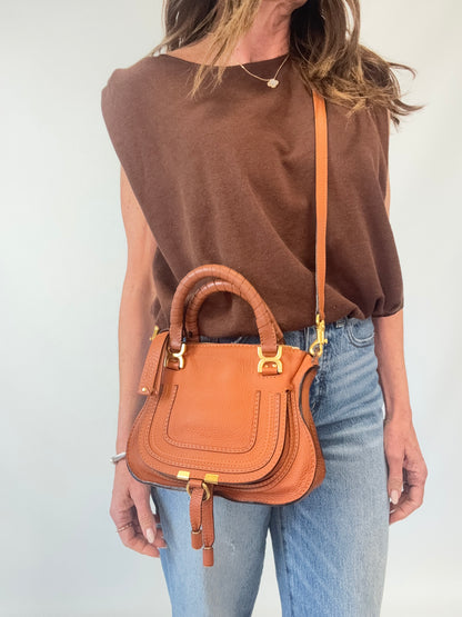 Chloé Calfskin Mini Marcie Satchel modeled