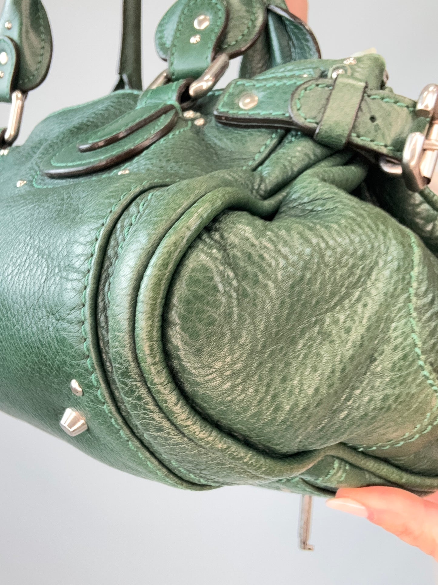 Chloé Paddington Satchel – Emerald Green back right bottom corner