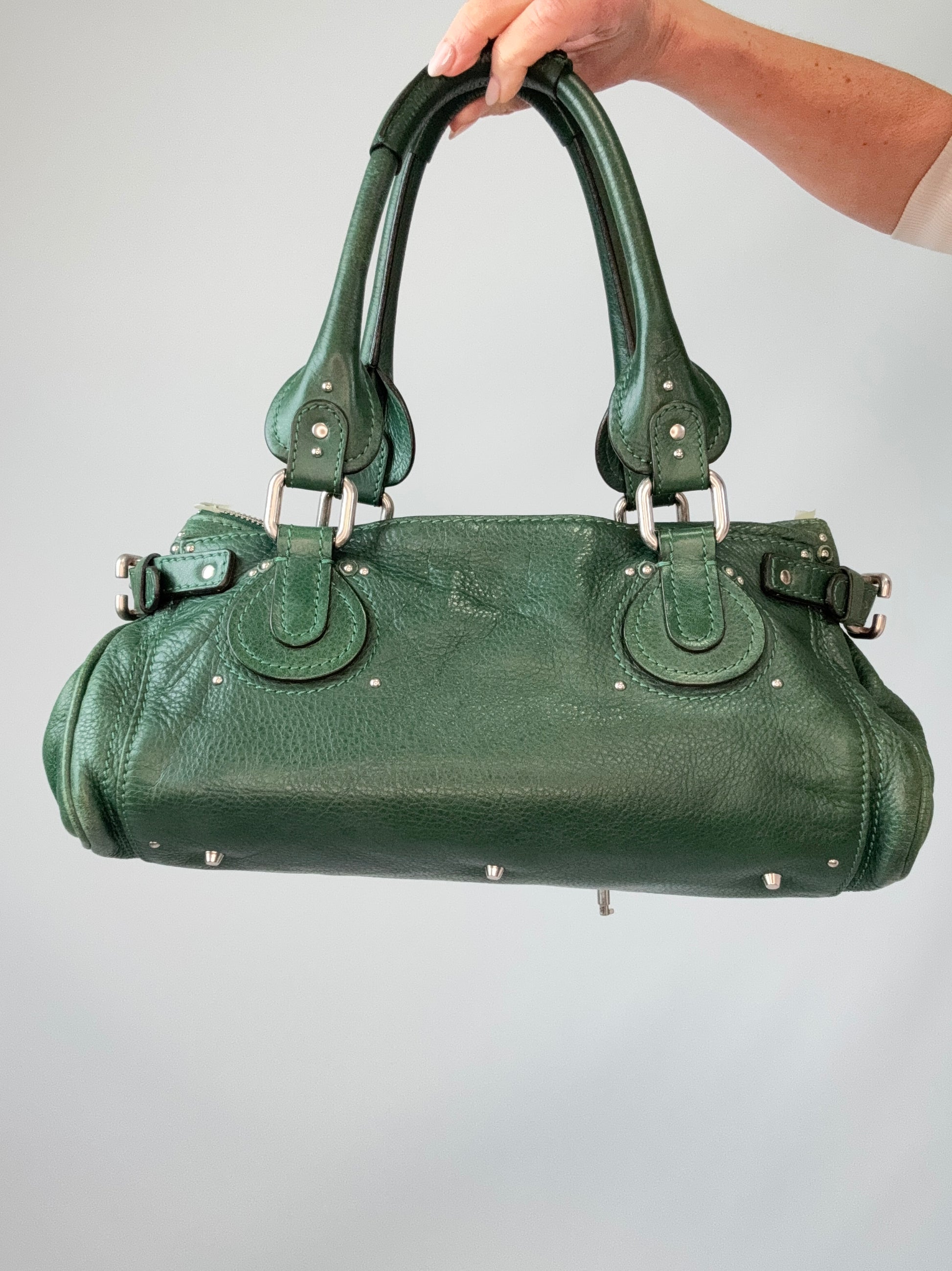 Chloé Paddington Satchel – Emerald Green back of handbag