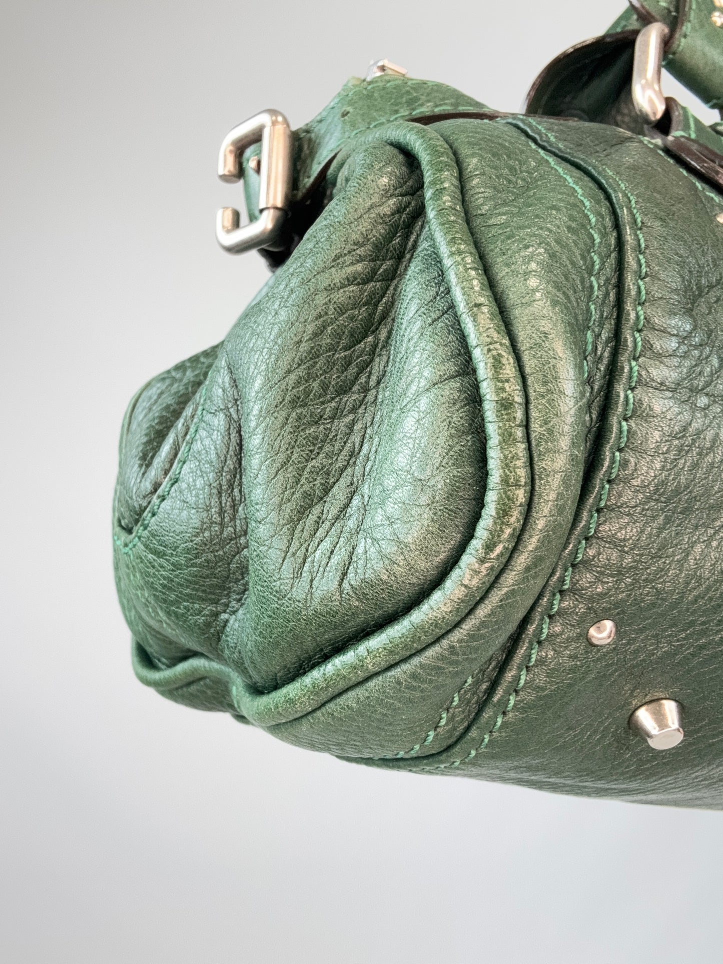Chloé Paddington Satchel – Emerald Green front left bottom corner