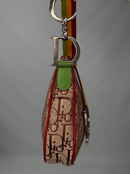 Christian Dior Multicolor Rasta Saddle Bag left side
