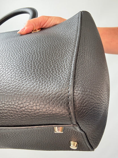 Dior Grained Calfskin Diorissimo Tote - Black back right bottom corner
