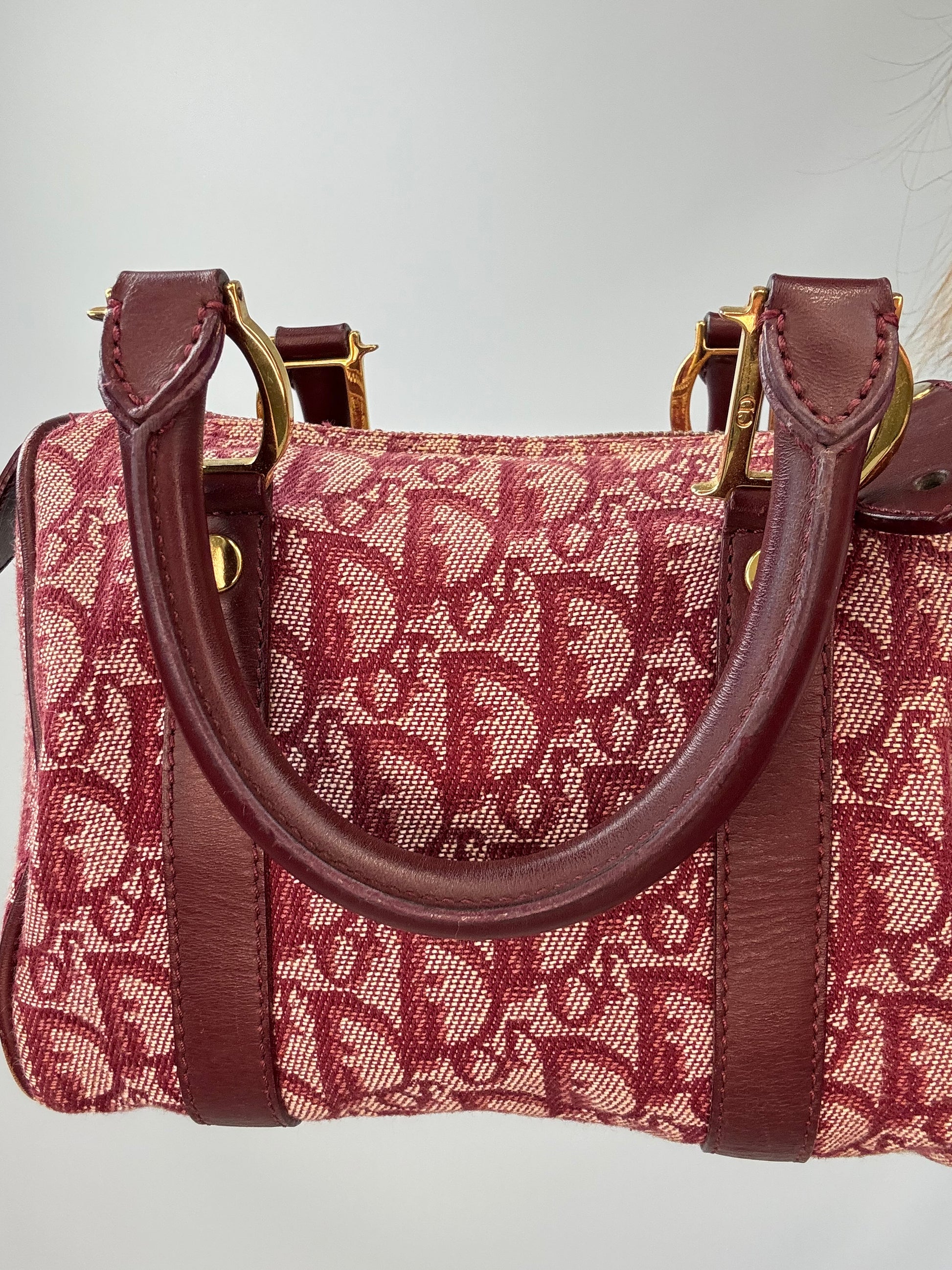 Dior Trotter Mini Boston Bag back top handle interior