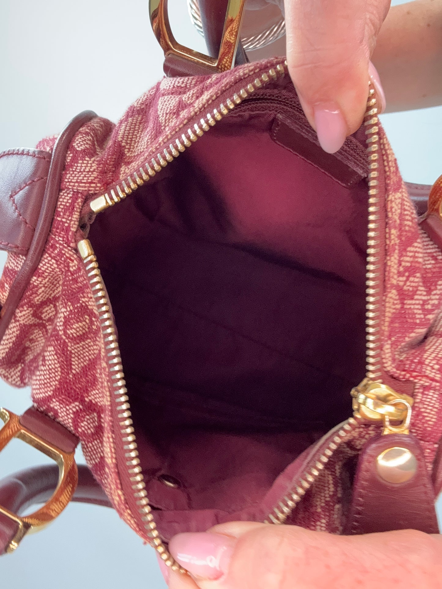 Dior Trotter Mini Boston Bag interior of bag