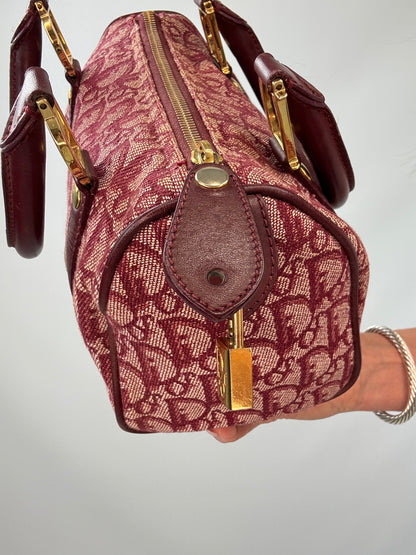 Dior Trotter Mini Boston Bag leather zipper pull