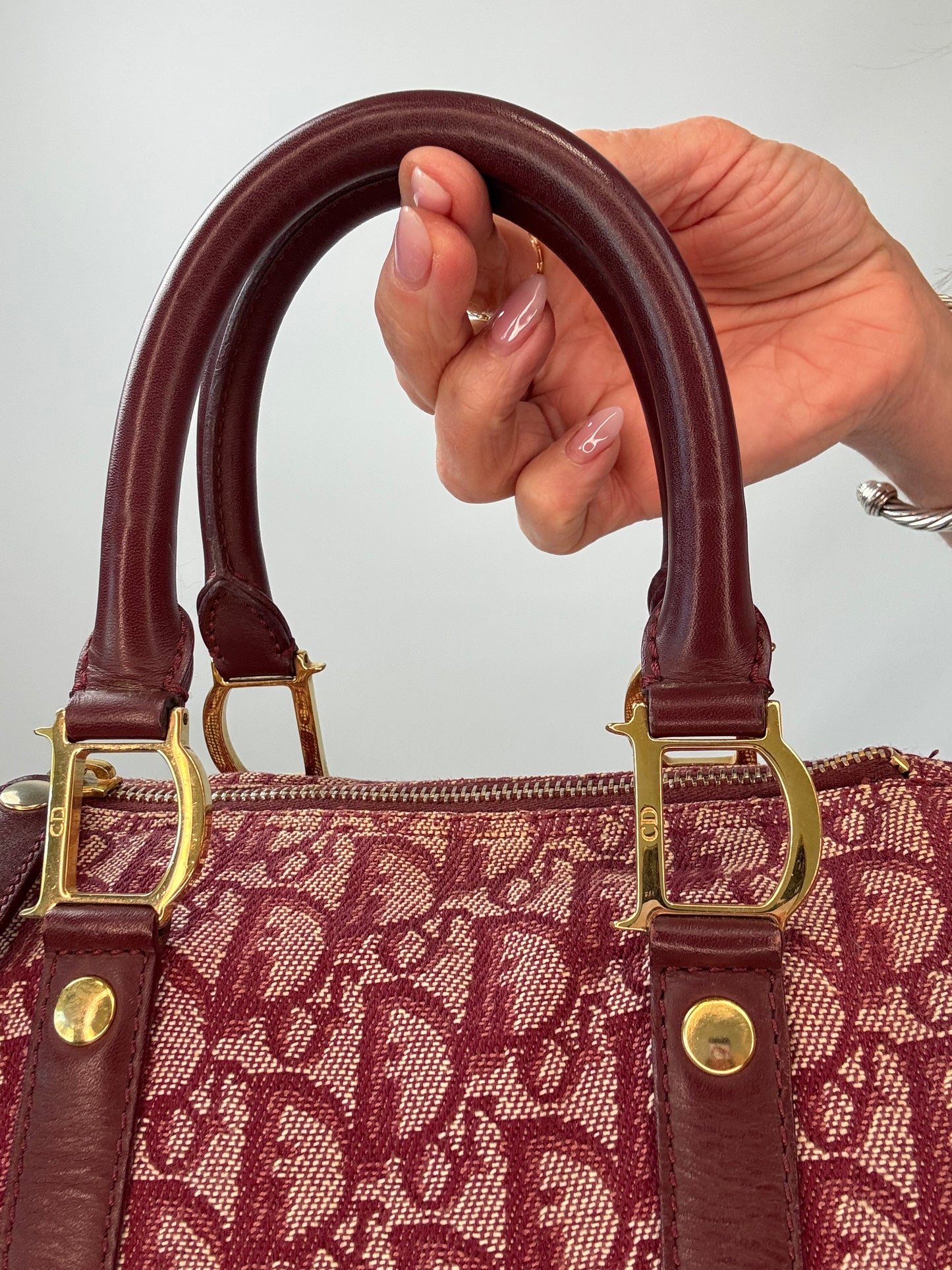 Dior Trotter Mini Boston Bag top handle back
