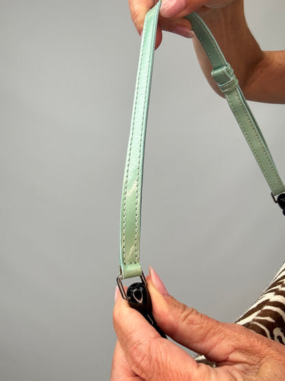 Dior Zebra Print Pony Hair Malice Flap Shoulder Bag shoulder strap close up