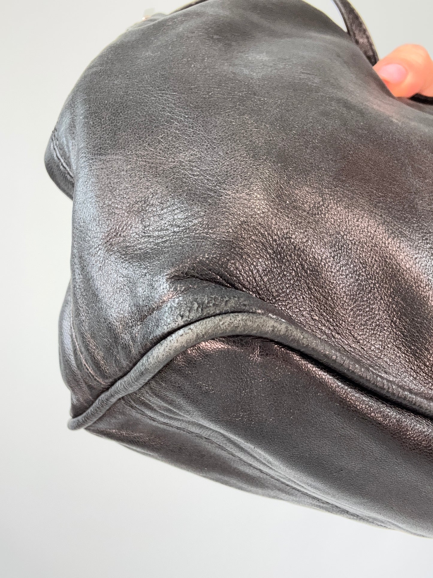 Fendi Calfskin Leather Hobo Bag - Vintage back left bottom corner