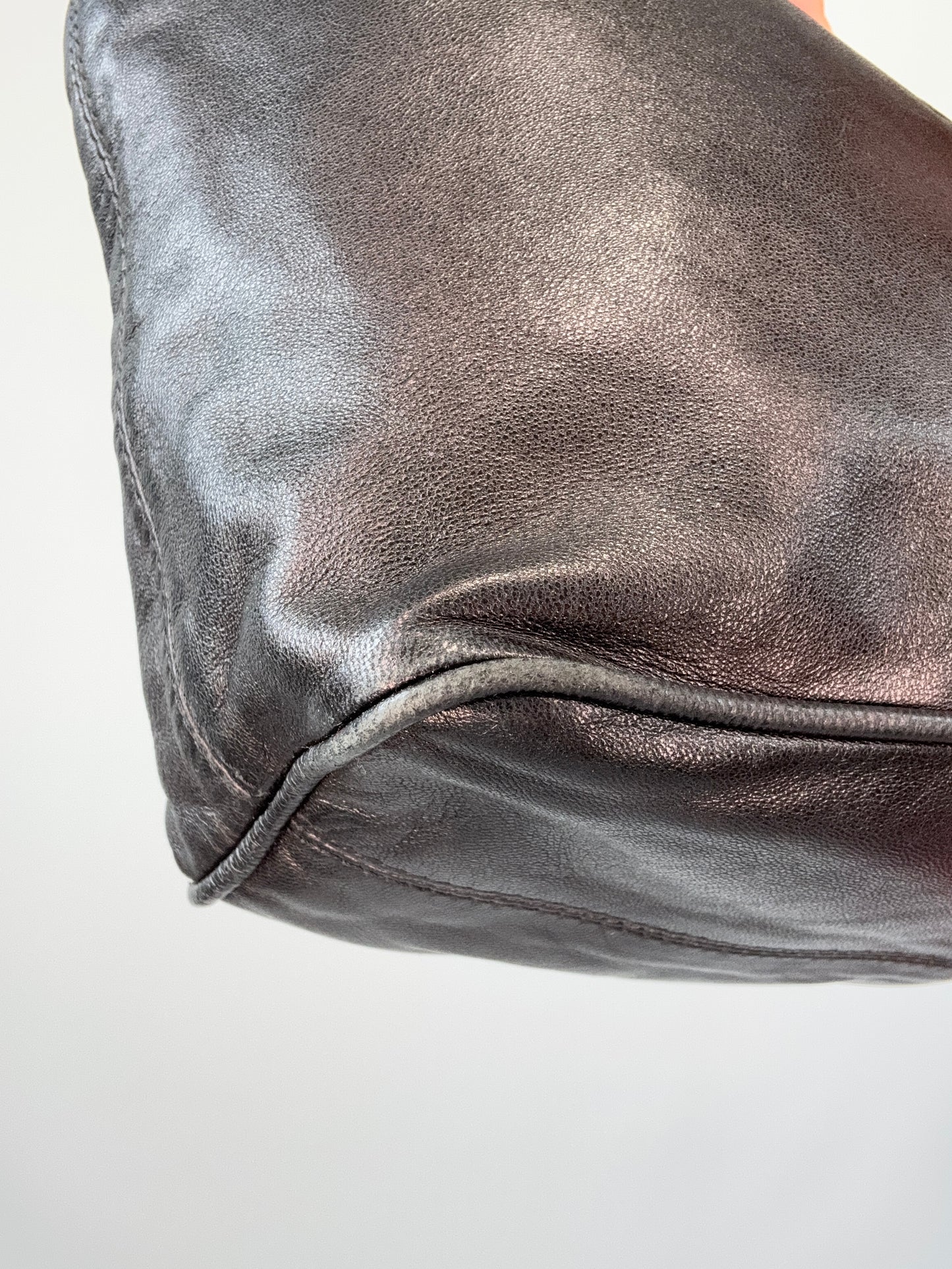 Fendi Calfskin Leather Hobo Bag - Vintage front left bottom corner