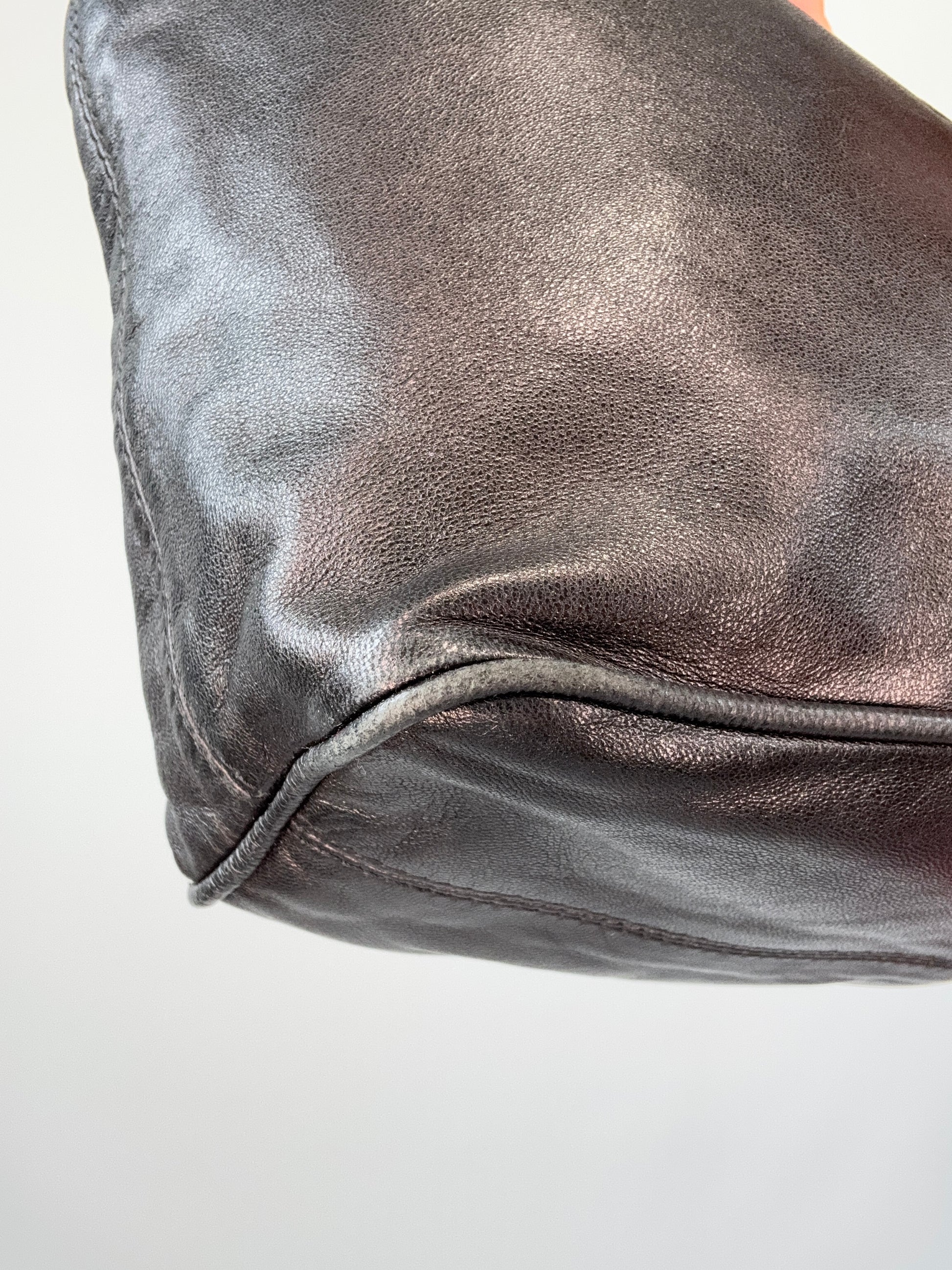Fendi Calfskin Leather Hobo Bag - Vintage front left bottom corner