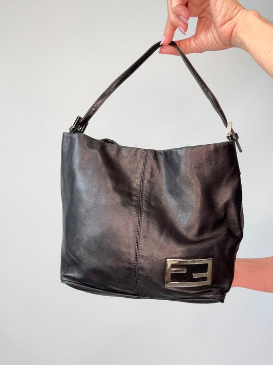 Fendi Calfskin Leather Hobo Bag - Vintage