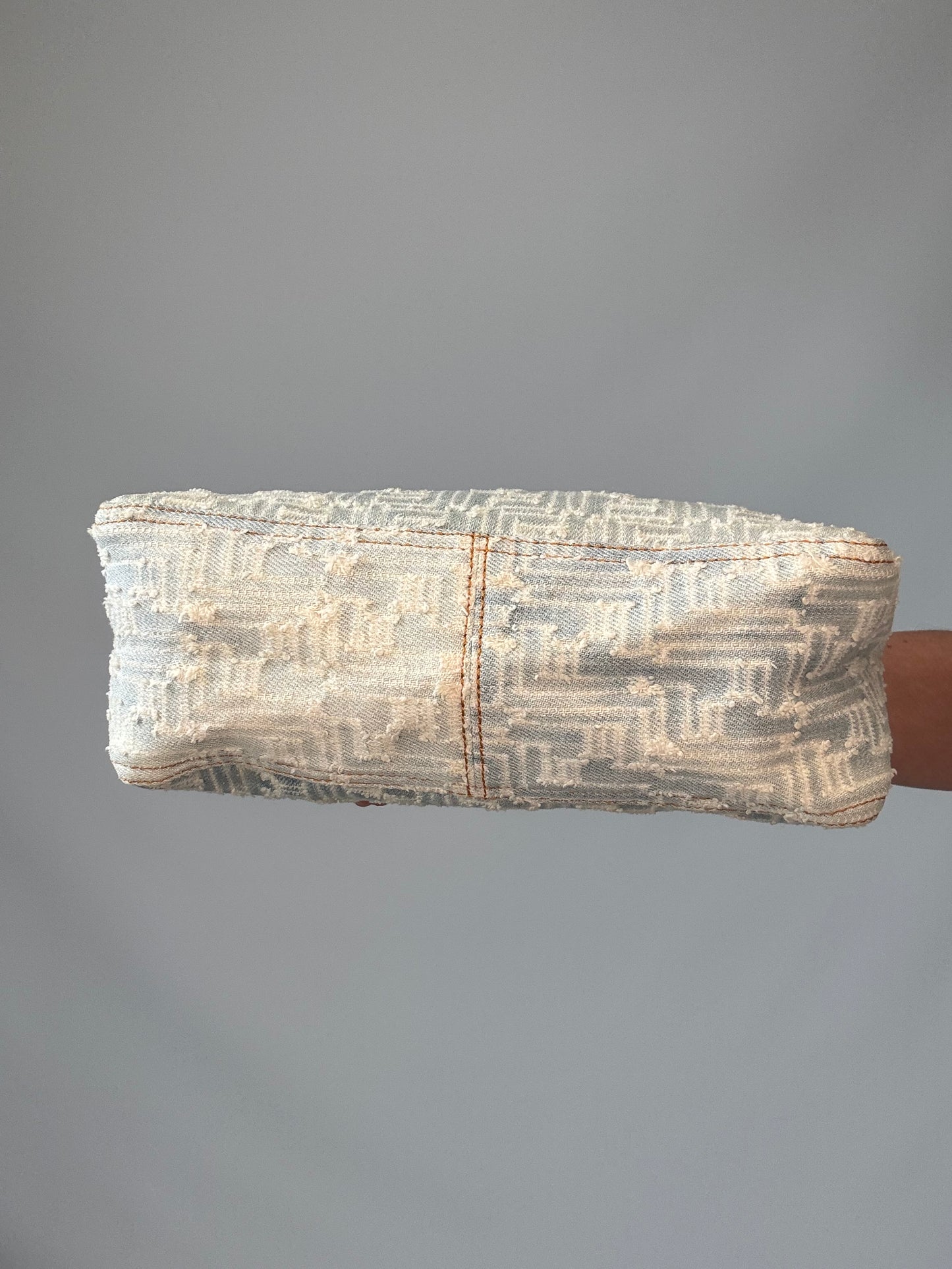 Fendi Jacquard Denim Zucca Baguette - Vintage bottom of handbag