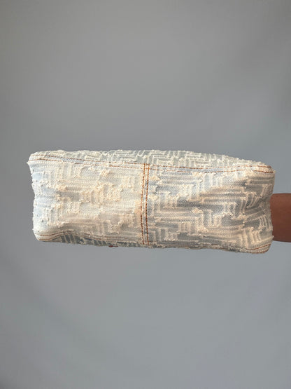 Fendi Jacquard Denim Zucca Baguette - Vintage bottom of handbag
