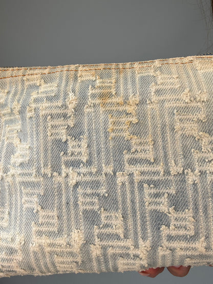 Fendi Jacquard Denim Zucca Baguette - Vintage fabric closeup