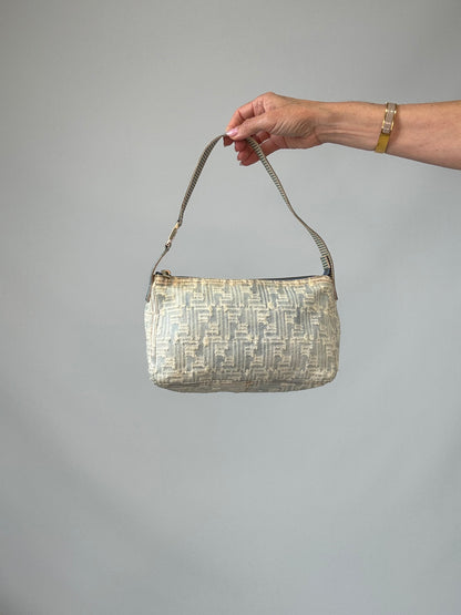 Fendi Jacquard Denim Zucca Baguette - Vintage