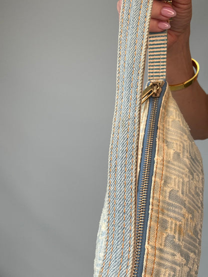 Fendi Jacquard Denim Zucca Baguette - Vintage top of strap
