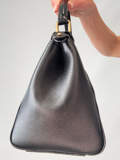 Fendi Monster Eyes Mini Peekaboo Satchel in Black left side