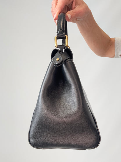 Fendi Monster Eyes Mini Peekaboo Satchel in Black right side