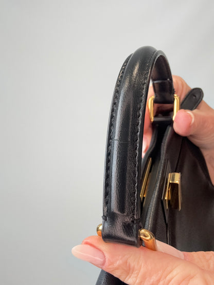 Fendi Monster Eyes Mini Peekaboo Satchel in Black top handle