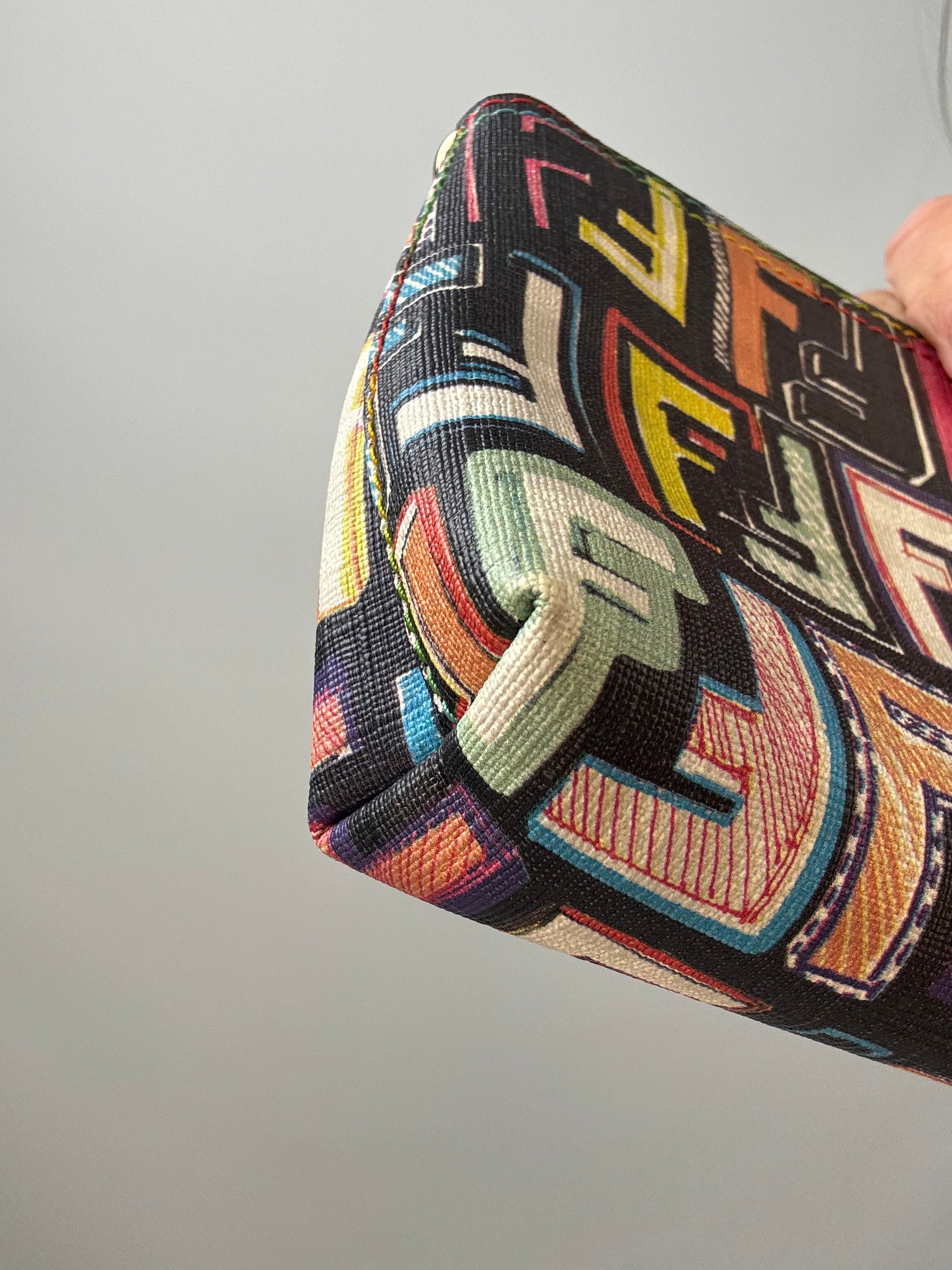 Fendi Multi Colored Baguette Pouch back left bottom corner