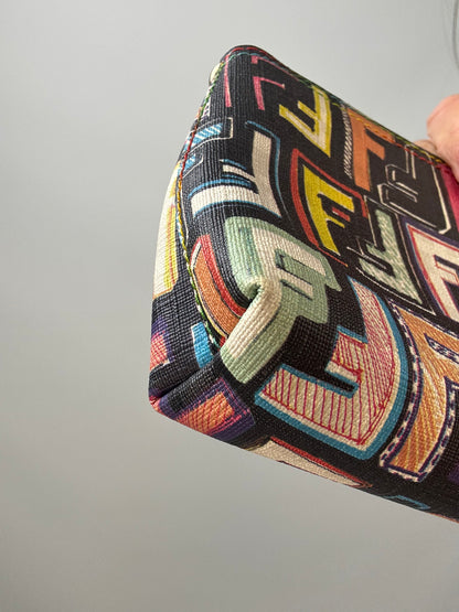 Fendi Multi Colored Baguette Pouch back left bottom corner