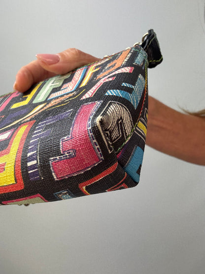 Fendi Multi Colored Baguette Pouch back right bottom corner