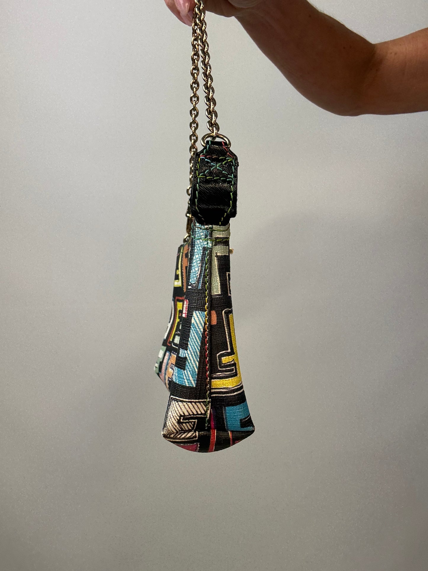 Fendi Multi Colored Baguette Pouch left side