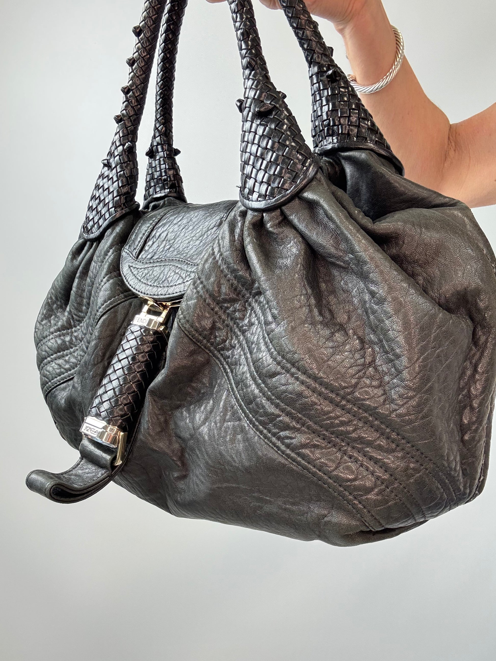 Fendi Nappa Lambskin Nuvolata Spy Bag  front right side view