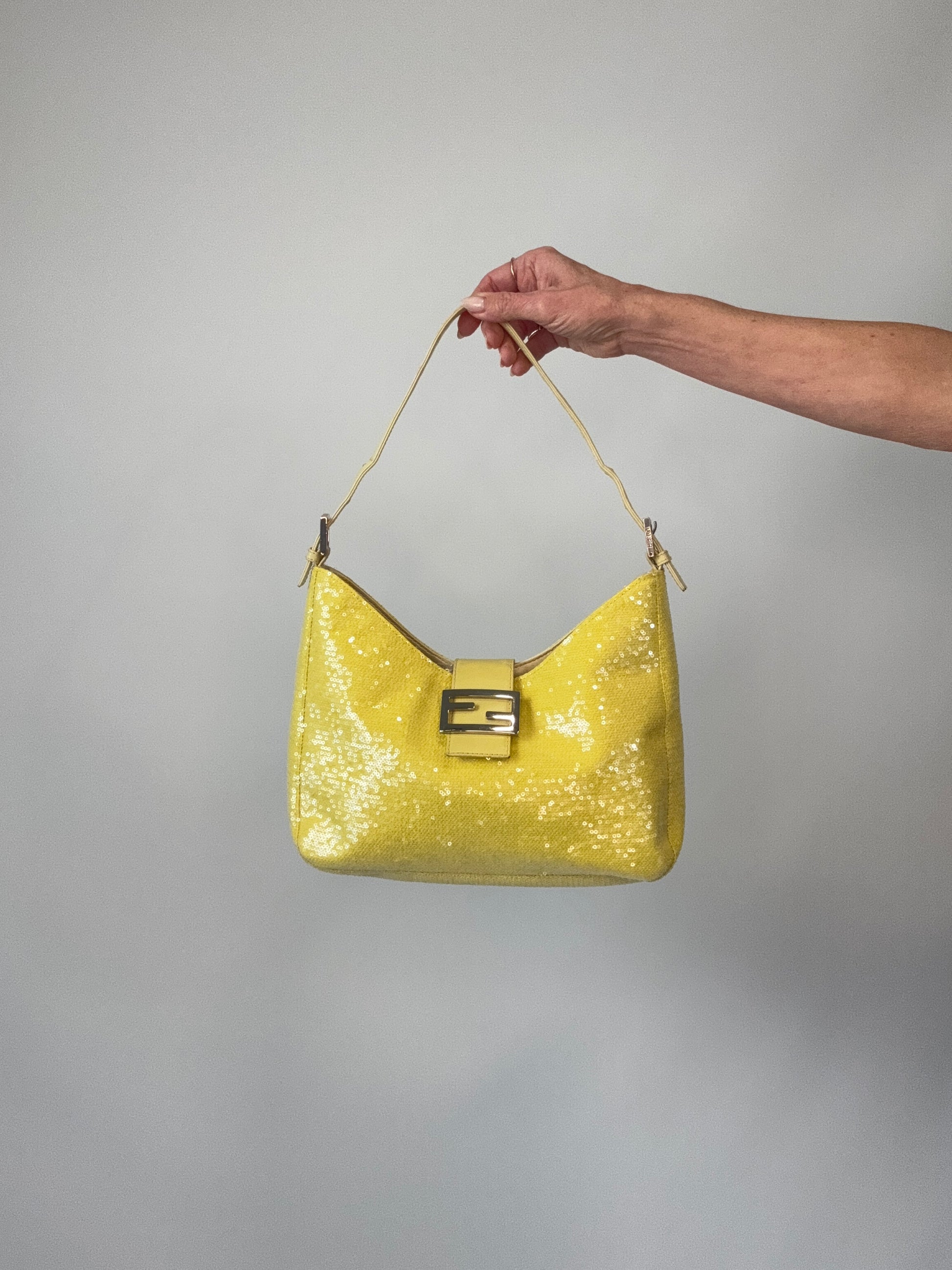 Fendi Yellow Sequin Mamma Baguette