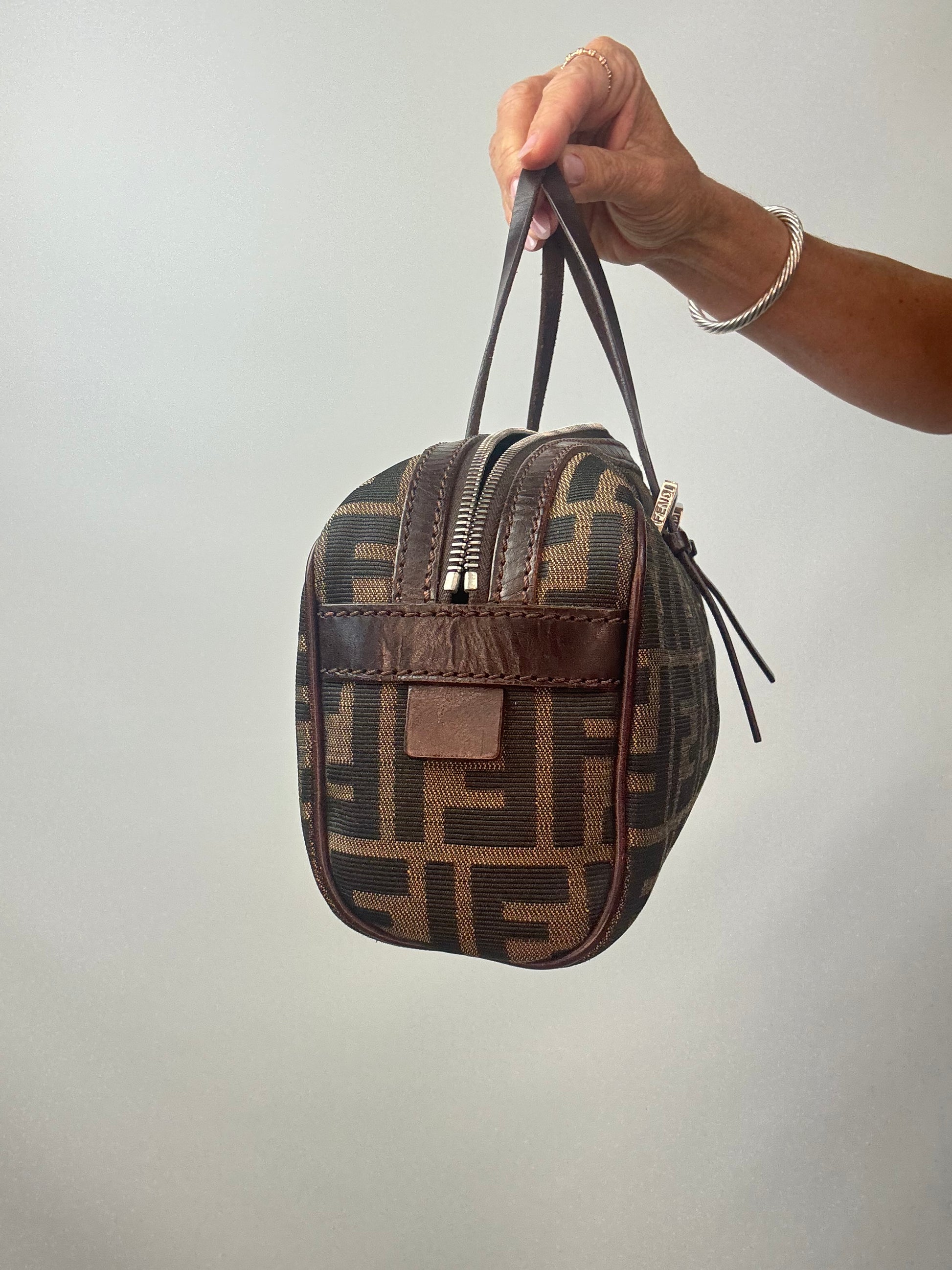 Fendi Zucca Boston Bag left side