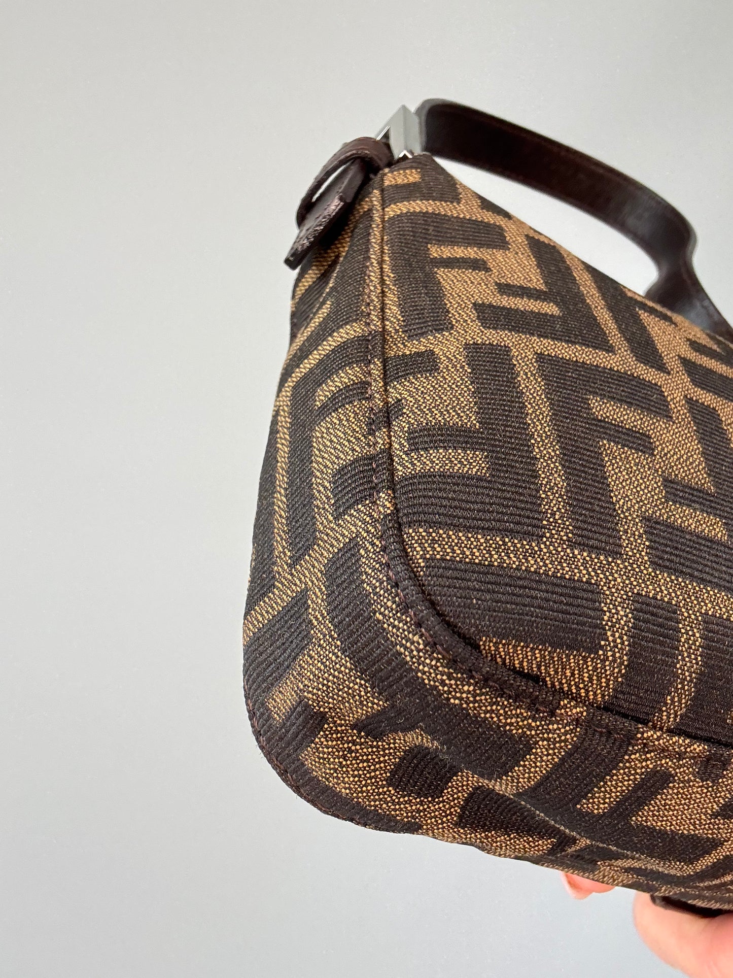 Fendi Zucca Baguette - Vintage 1999 back left bottom corner