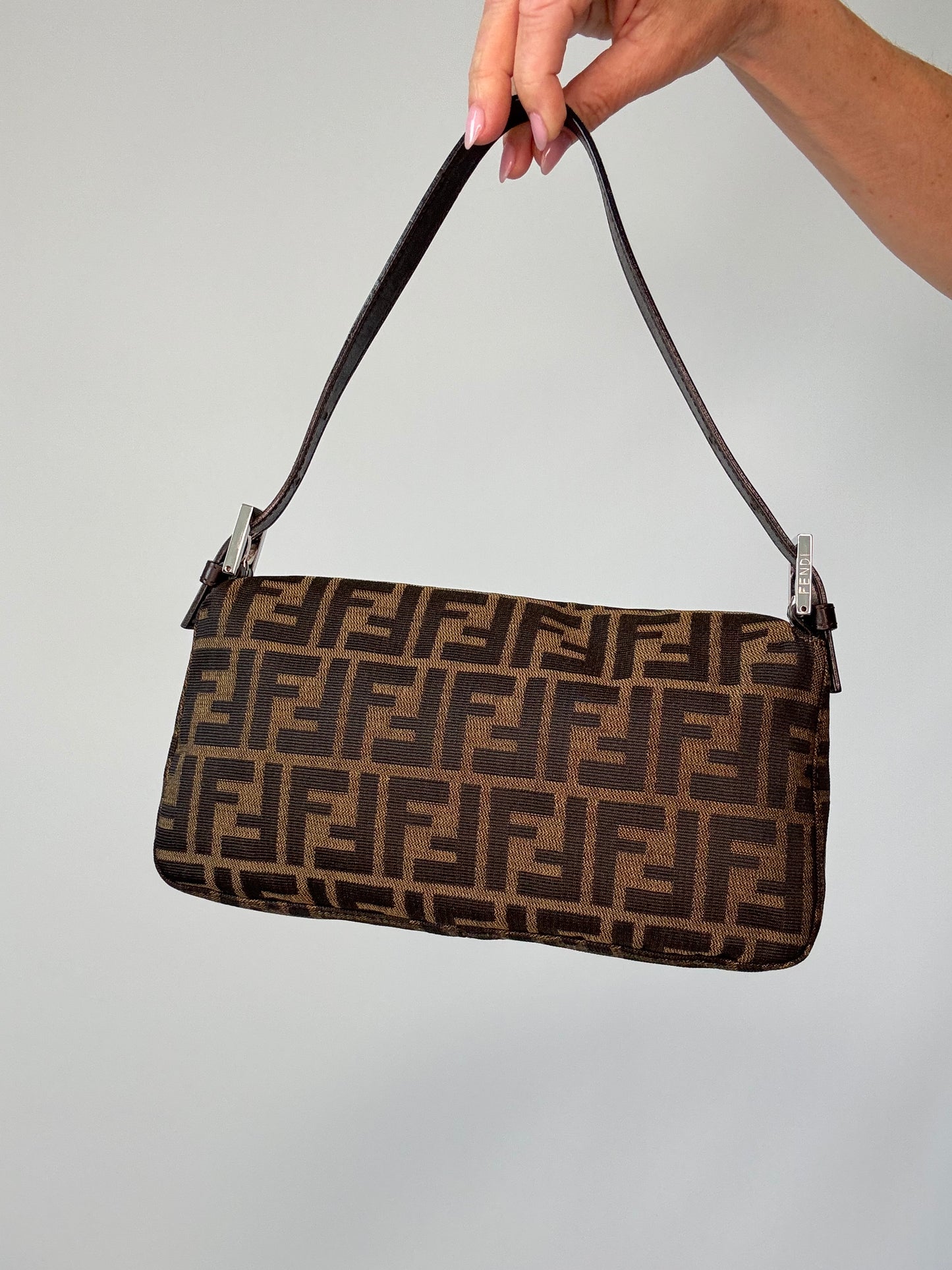 Fendi Zucca Baguette - Vintage 1999 back of bag