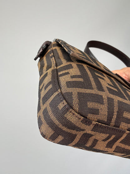 Fendi Zucca Baguette - Vintage 1999 front left bottom corner