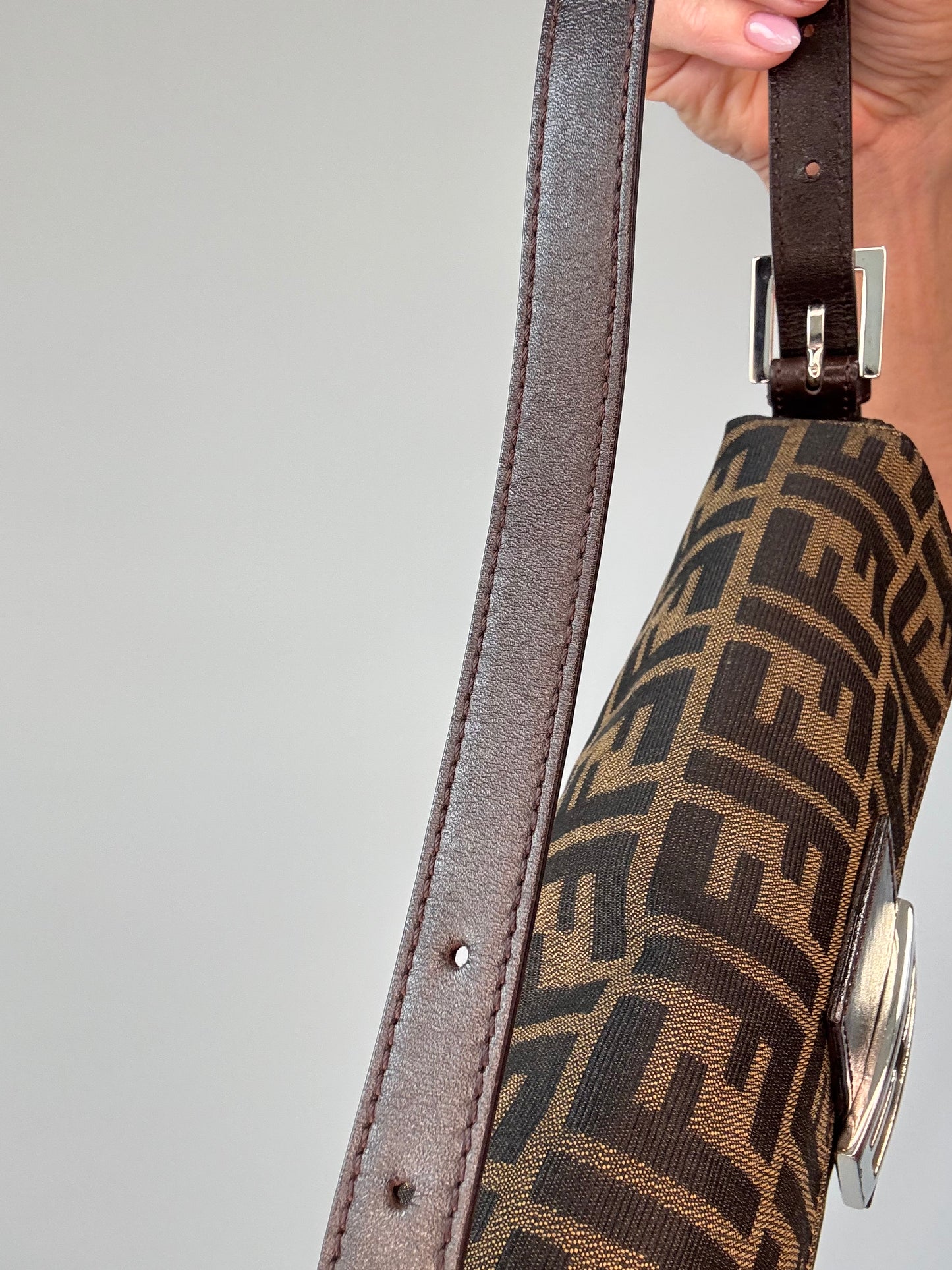 Fendi Zucca Baguette - Vintage 1999 top left of strap