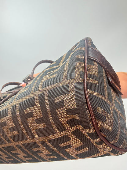 Fendi Zucca East_West_Boston Bag back bottom right corner