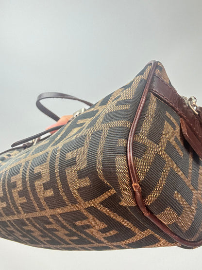 Fendi Zucca  East_West_Boston Bag front right bottom corner