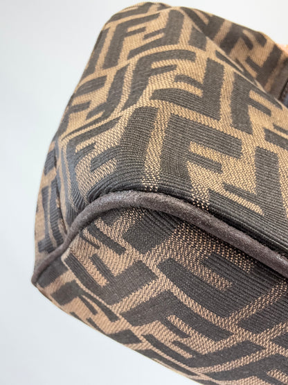 Fendi Zucca Hobo Bag back left bottom corner