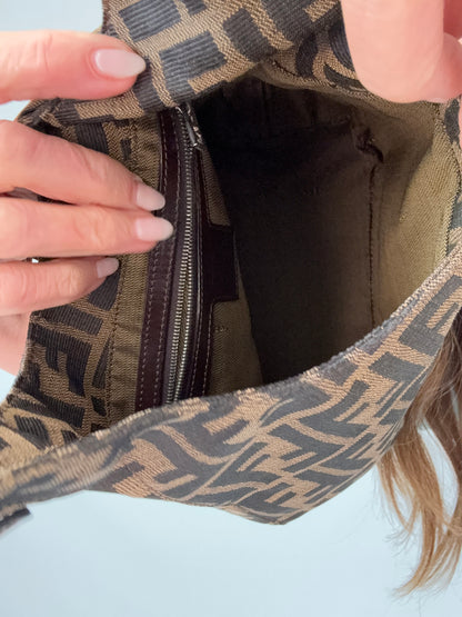 Fendi Zucca Hobo Bag interior of handbag