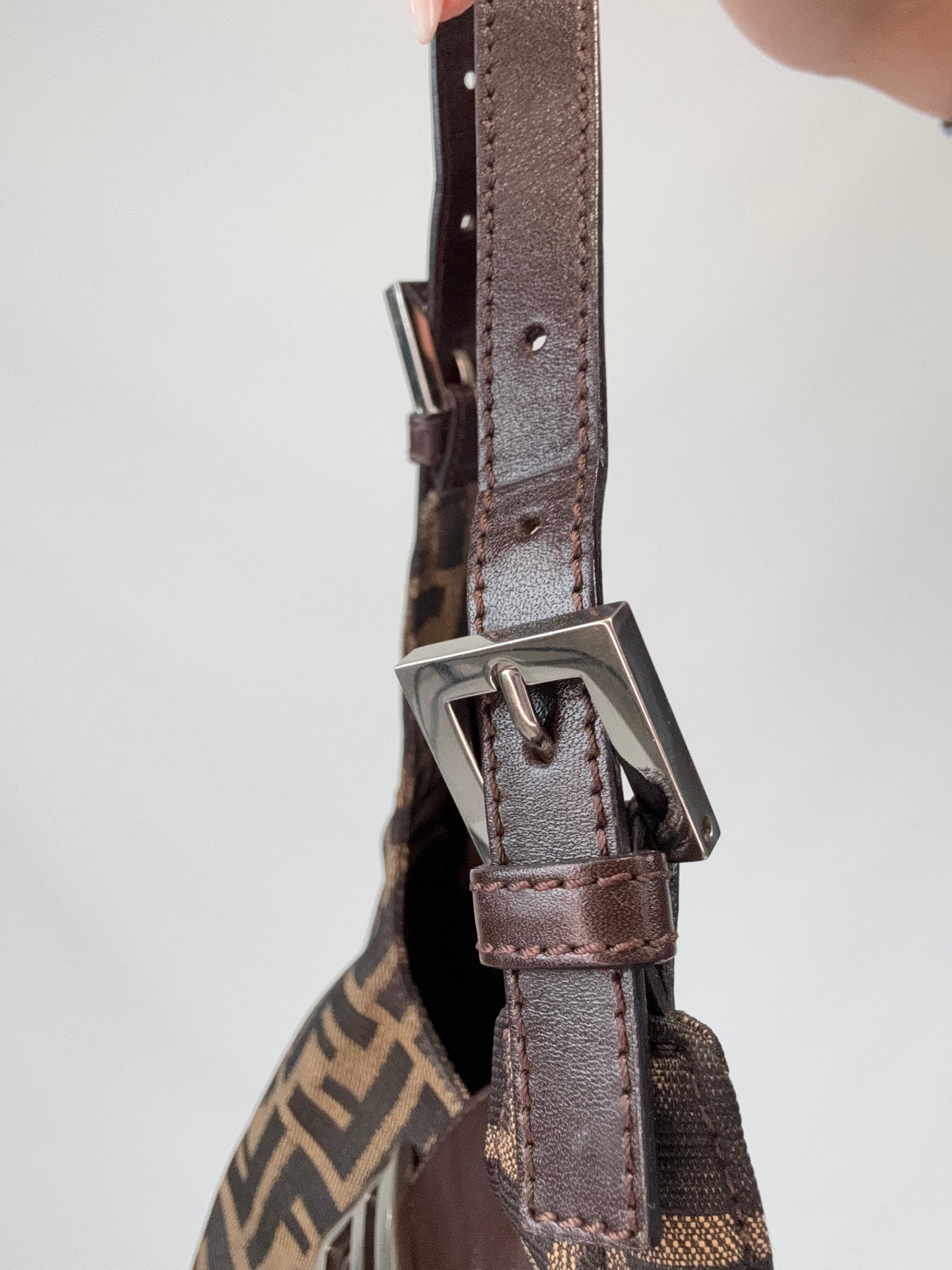 Fendi Zucca Hobo Bag right side of strap
