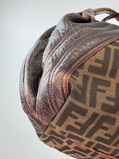 Fendi Zucca Nappa Nuvolata Vitello Tortuga Spy Bag