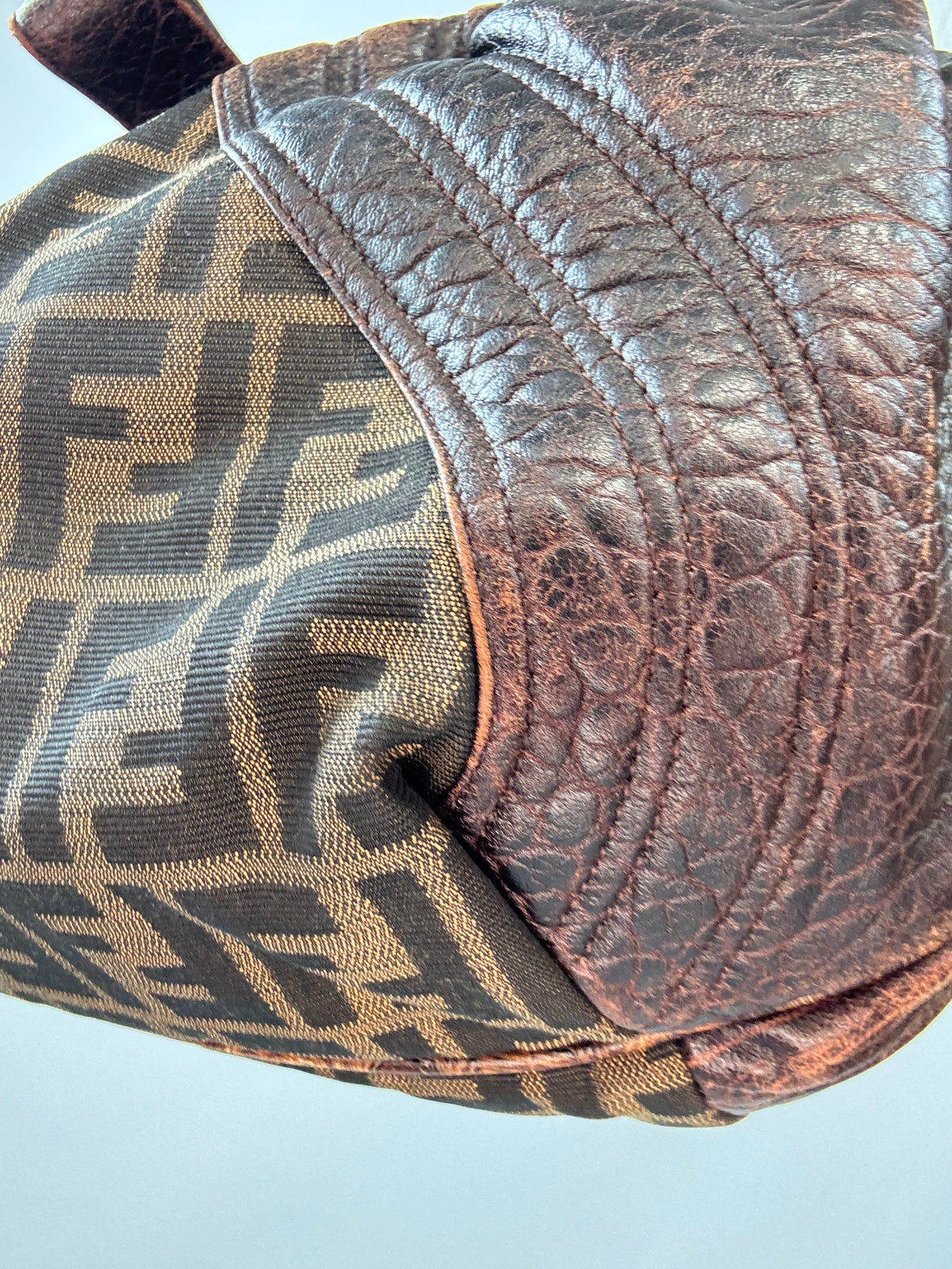 Fendi Zucca Nappa Nuvolata Vitello Tortuga Spy Bag