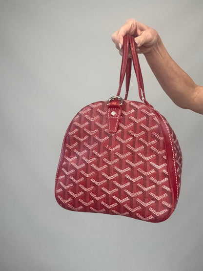Goyard Goyardine Croisiere 35 - Red - left side of handbag