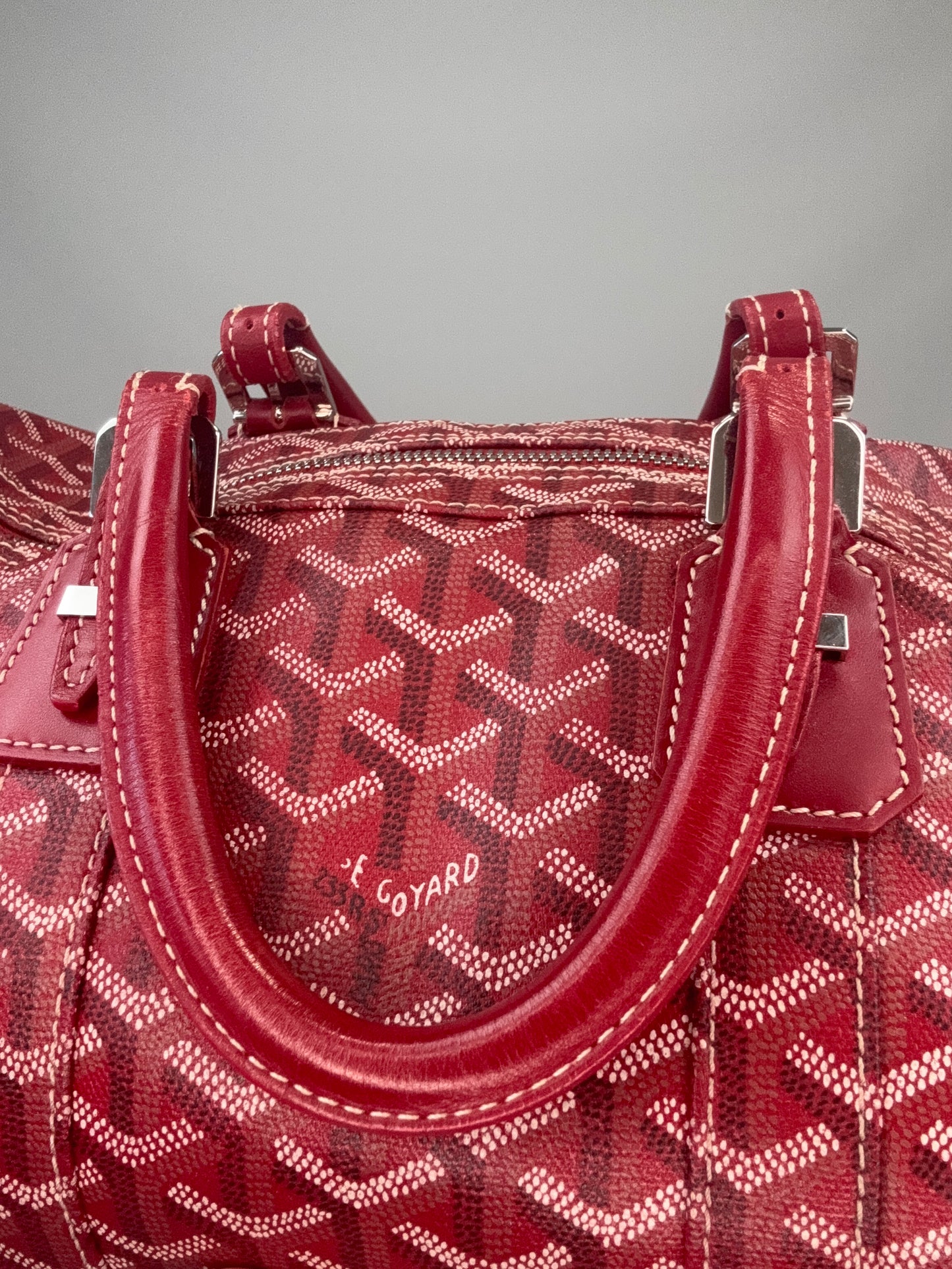 Goyard Goyardine Croisiere 35 interior of back top handle