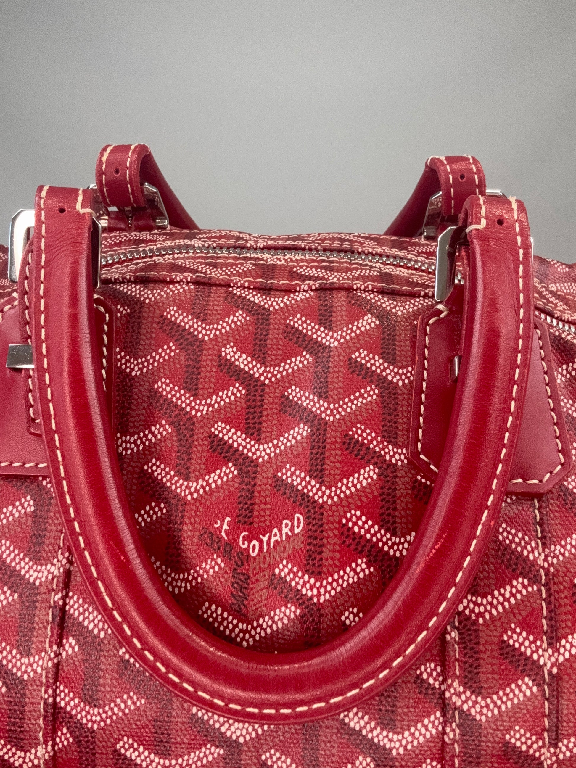 Goyard Goyardine Croisiere 35 interior of front top handle