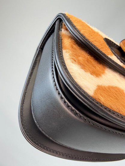 Gucci 1947 Bamboo Top Handle Mini Pony Hair Bag front left bottom corner