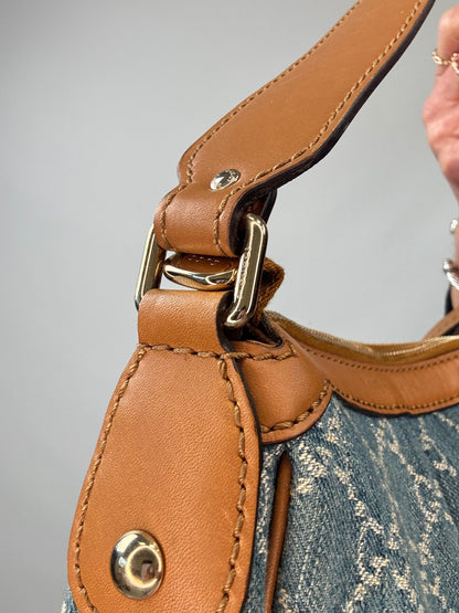 Gucci Blue GG Denim Medium Sukey Tote Bag hardware 