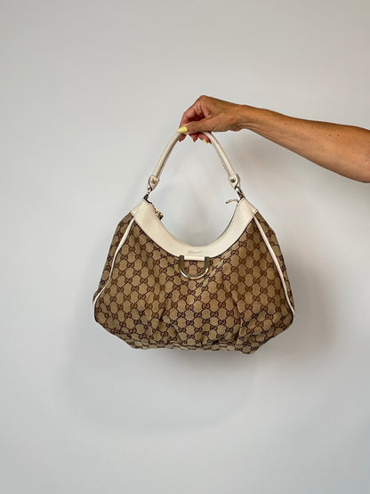 Gucci GG Canvas Abbey D-RIng Hobo Bag