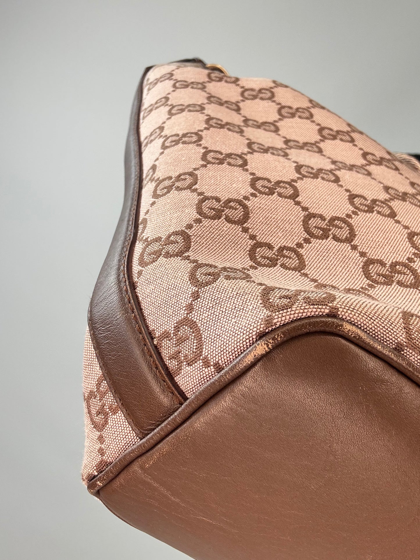 Gucci GG Canvas Hobo Bag back left bottom corner