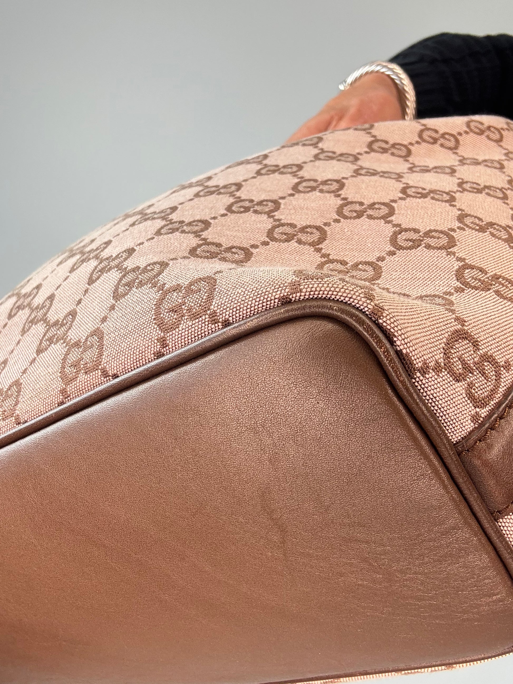 Gucci GG Canvas Hobo Bag back right bottom corner