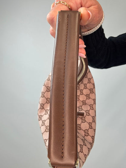 Gucci GG Canvas Hobo Bag top of strap